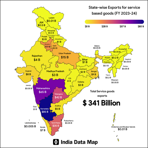 Map: State-wise Exports of Services (FY 2023-24)